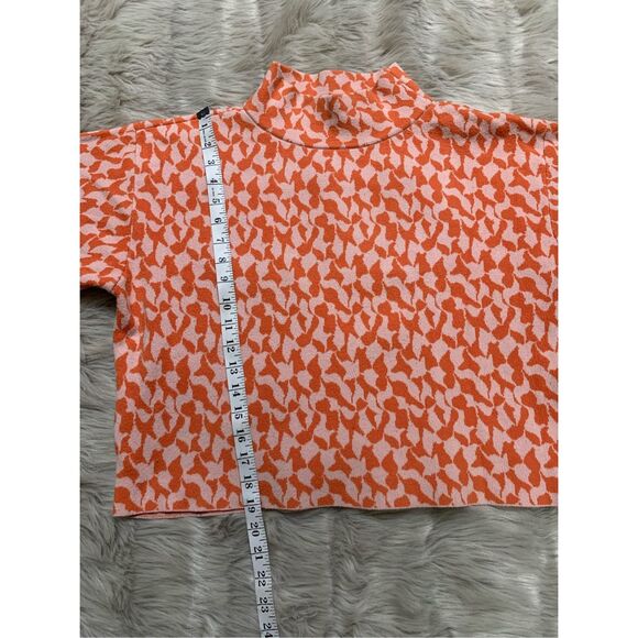 Maeve Anthropologie The Carys Sweater Orange Mock  Neck Long Sleeves Size Small - Picture 7 of 8